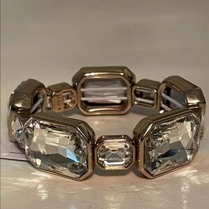 NWT J Crew Gold and Crystal Bracelet